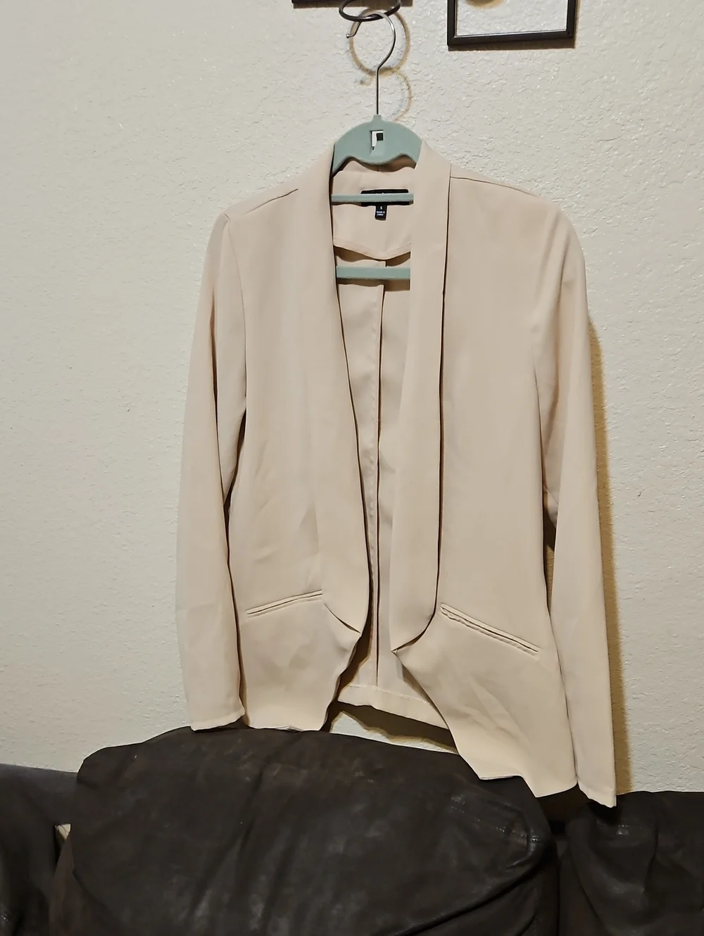 Lulu's Beige Open-Front Draped Blazer